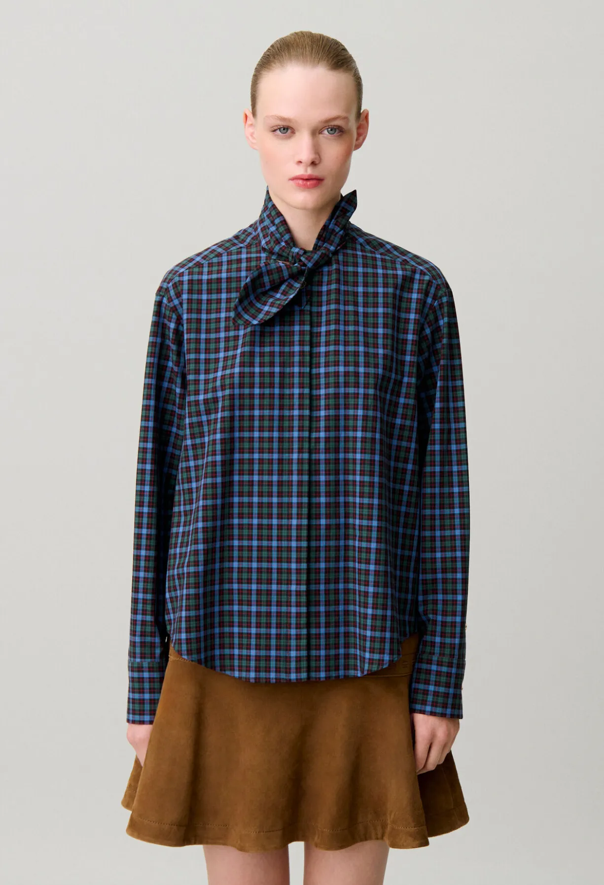 Chemise popeline col foulard