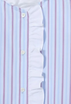 Chemise popeline rayée volants