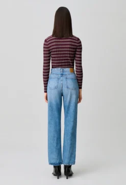 Jean droit denim delavé