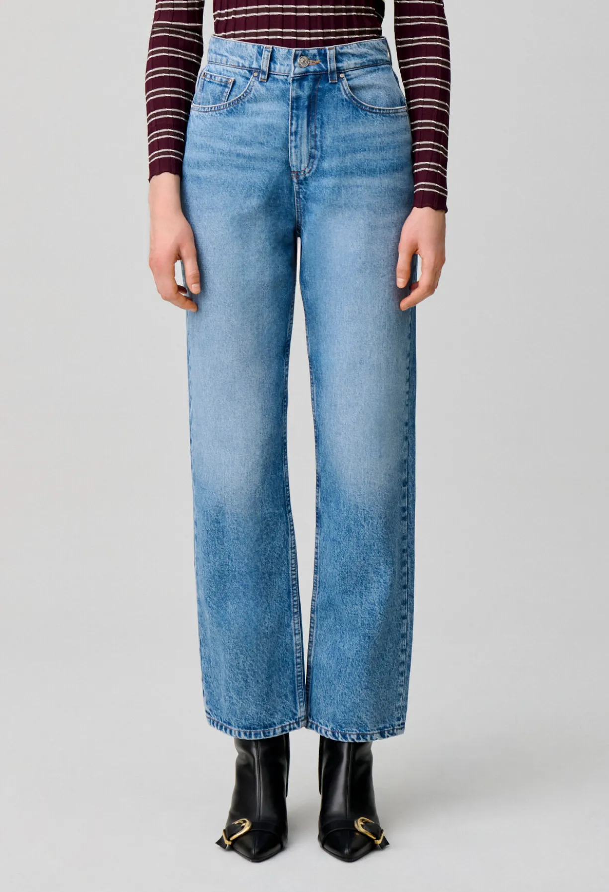Jean droit denim delavé