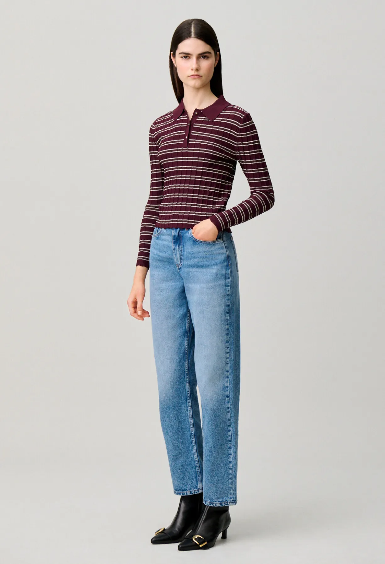 Jean droit denim delavé