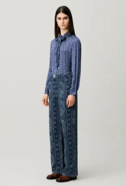 Jean droit denim imprimé