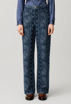 Jean droit denim imprimé