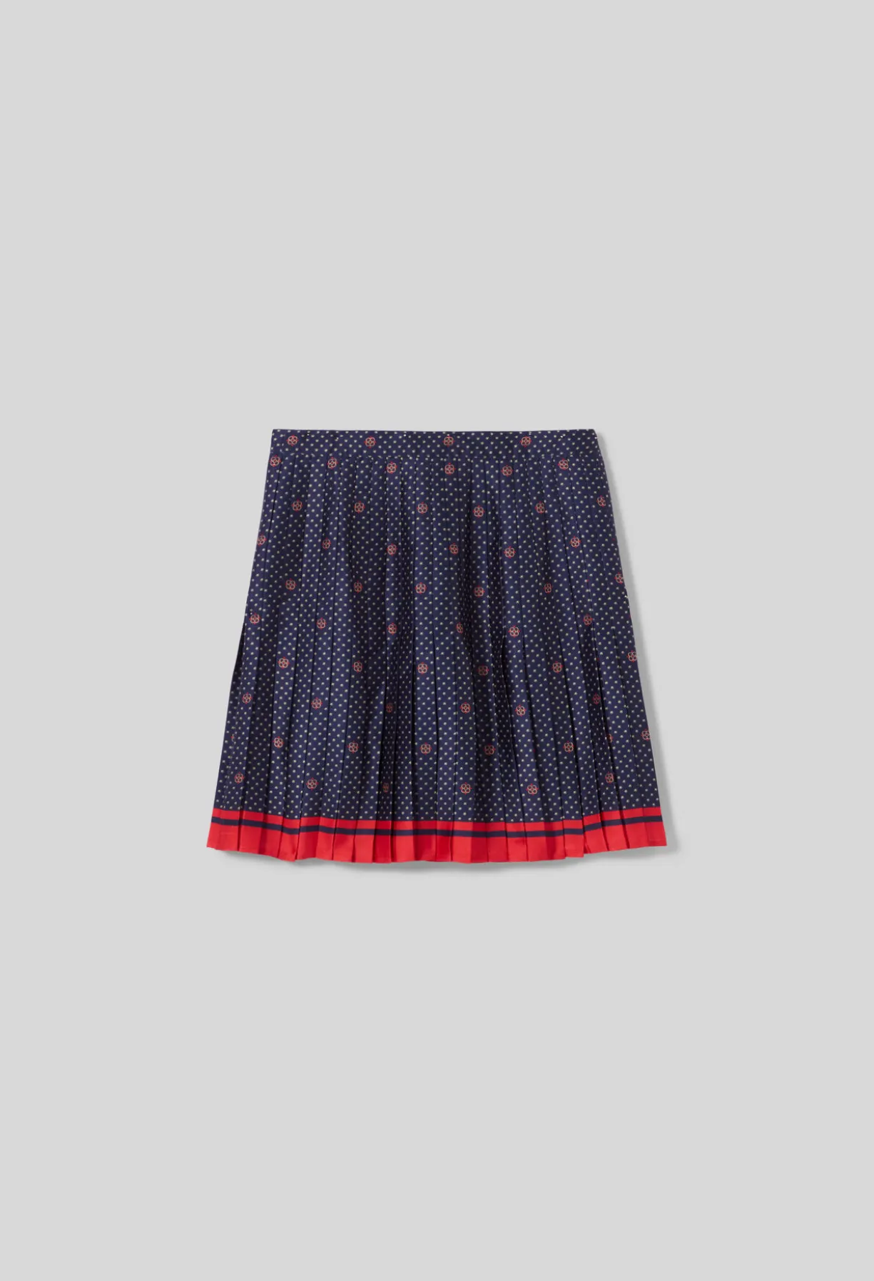 Jupe courte plissée satin