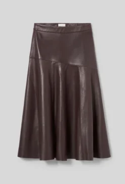 Jupe cuir mi-longue