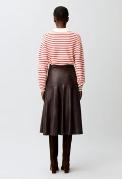 Jupe cuir mi-longue