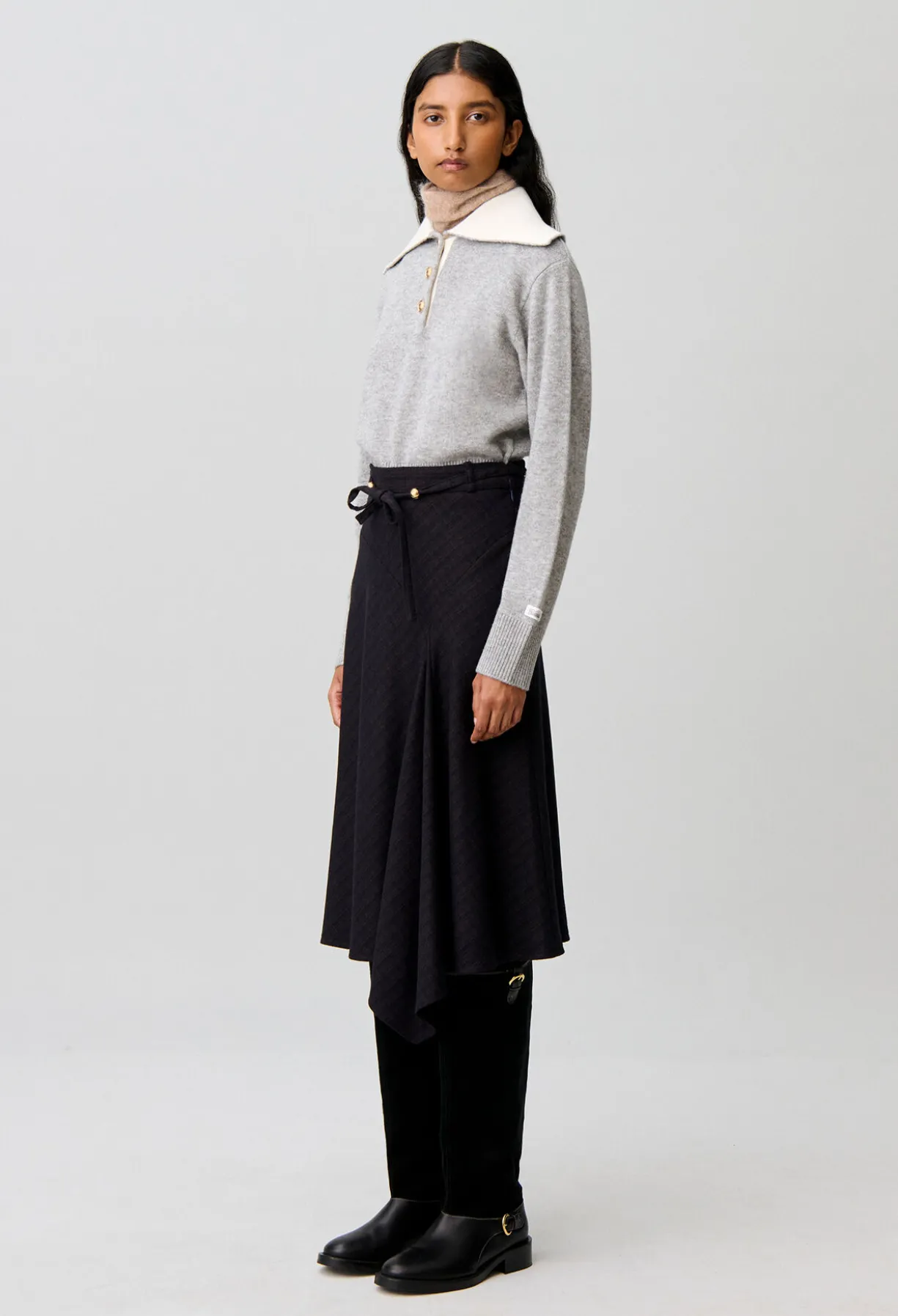 Jupe midi asymétrique