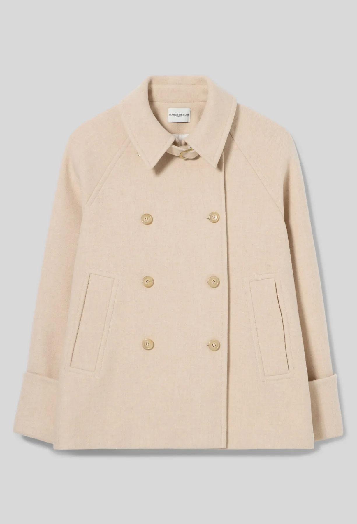 Manteau court caban col chemise