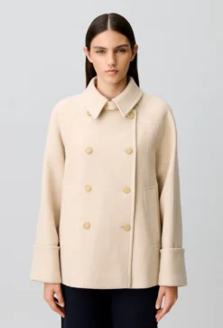 Manteau court caban col chemise