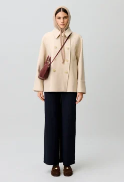 Manteau court caban col chemise