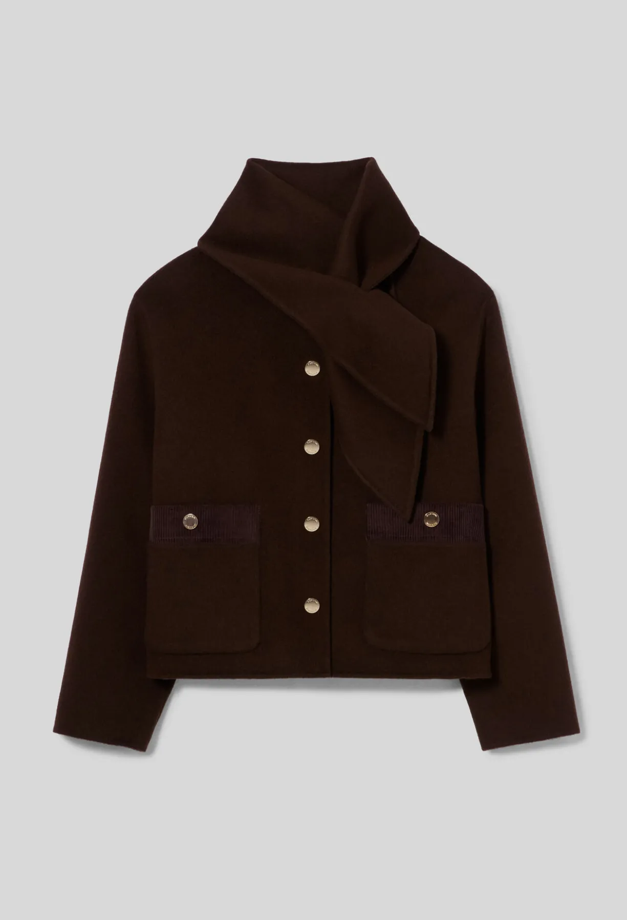 Manteau court laine mélangée
