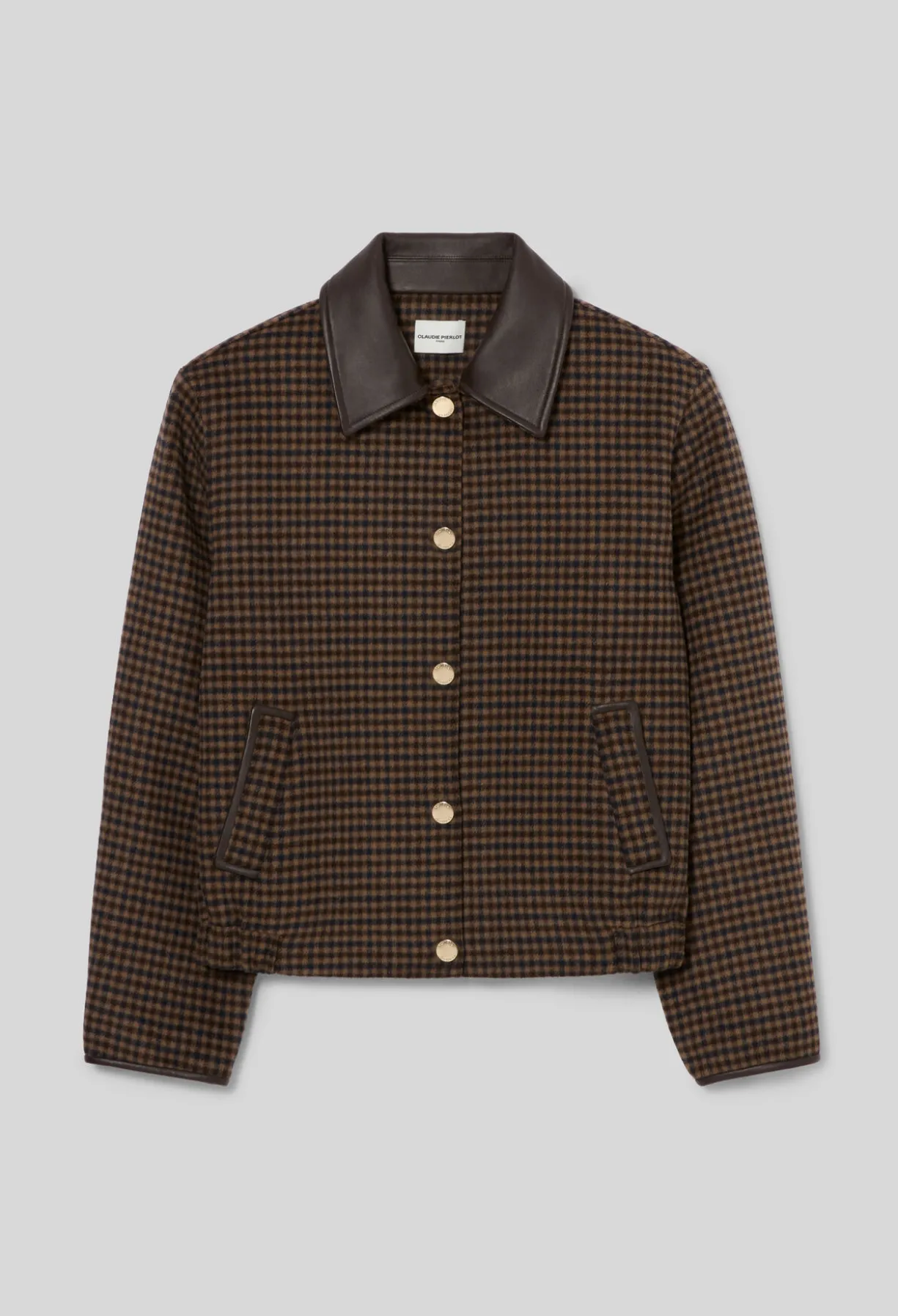 Manteau court laine mélangée