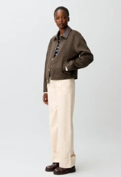 Manteau court laine mélangée