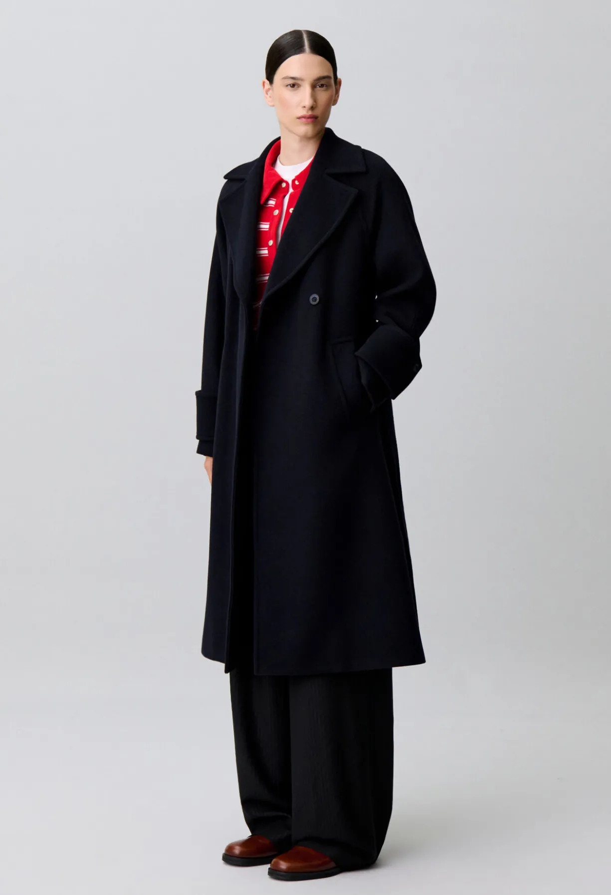 Manteau droit ceinture amovible