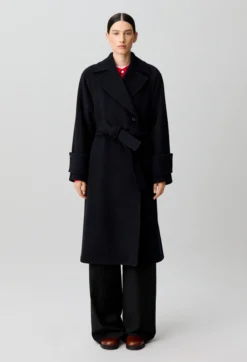 Manteau droit ceinture amovible