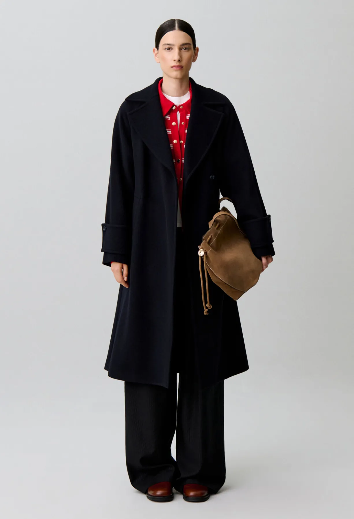 Manteau droit ceinture amovible