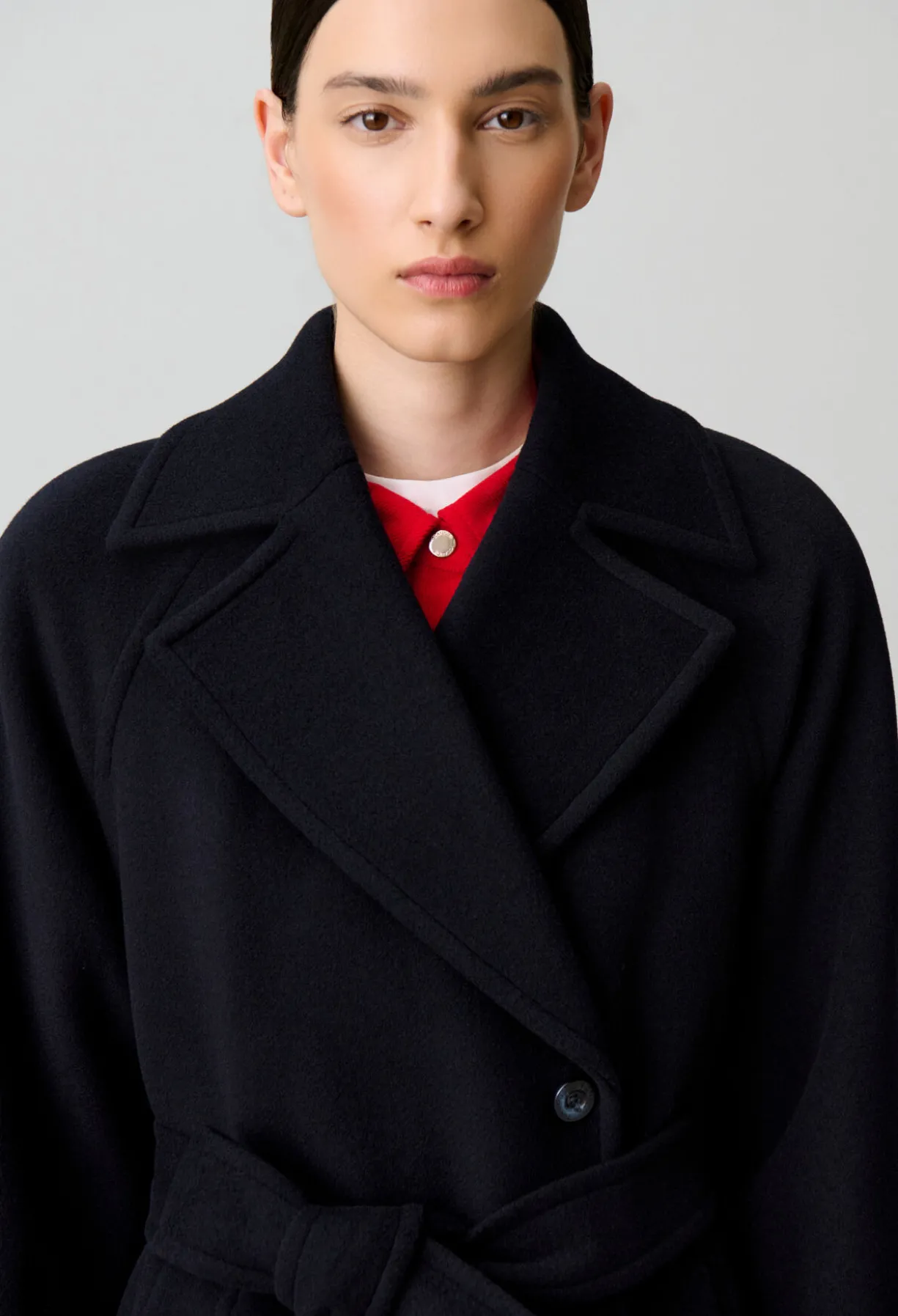 Manteau droit ceinture amovible
