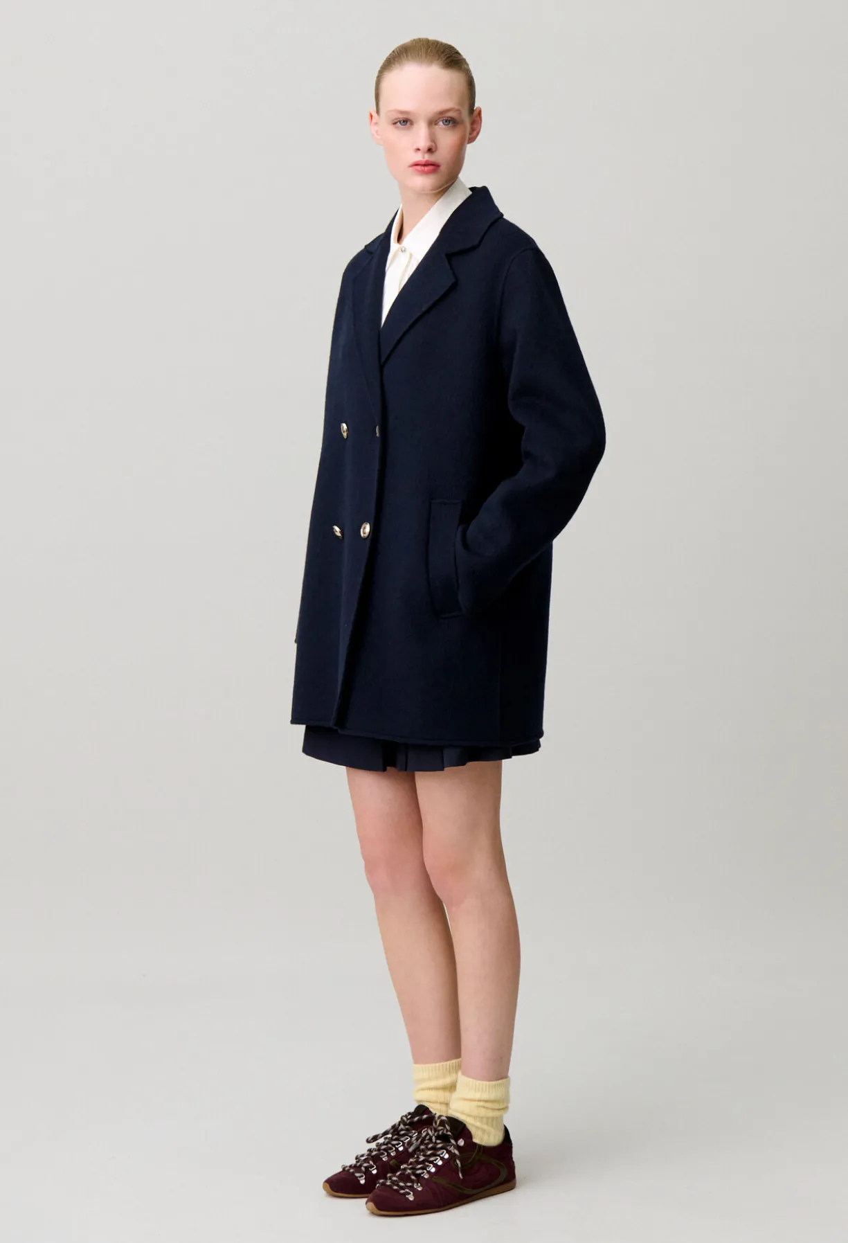 Manteau laine col tailleur
