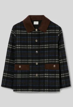 Manteau laine mélangée carreaux