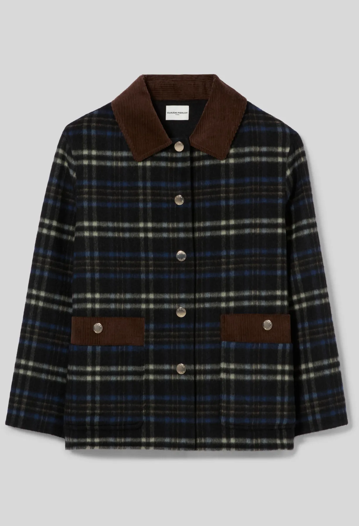 Manteau laine mélangée carreaux