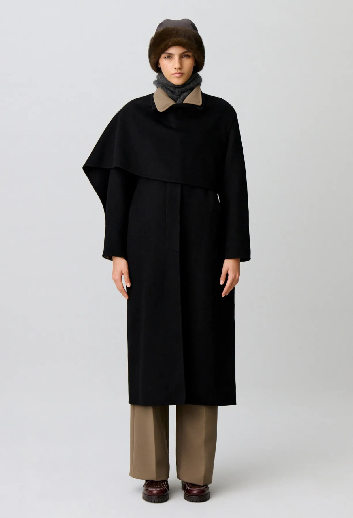 Manteau long drapé