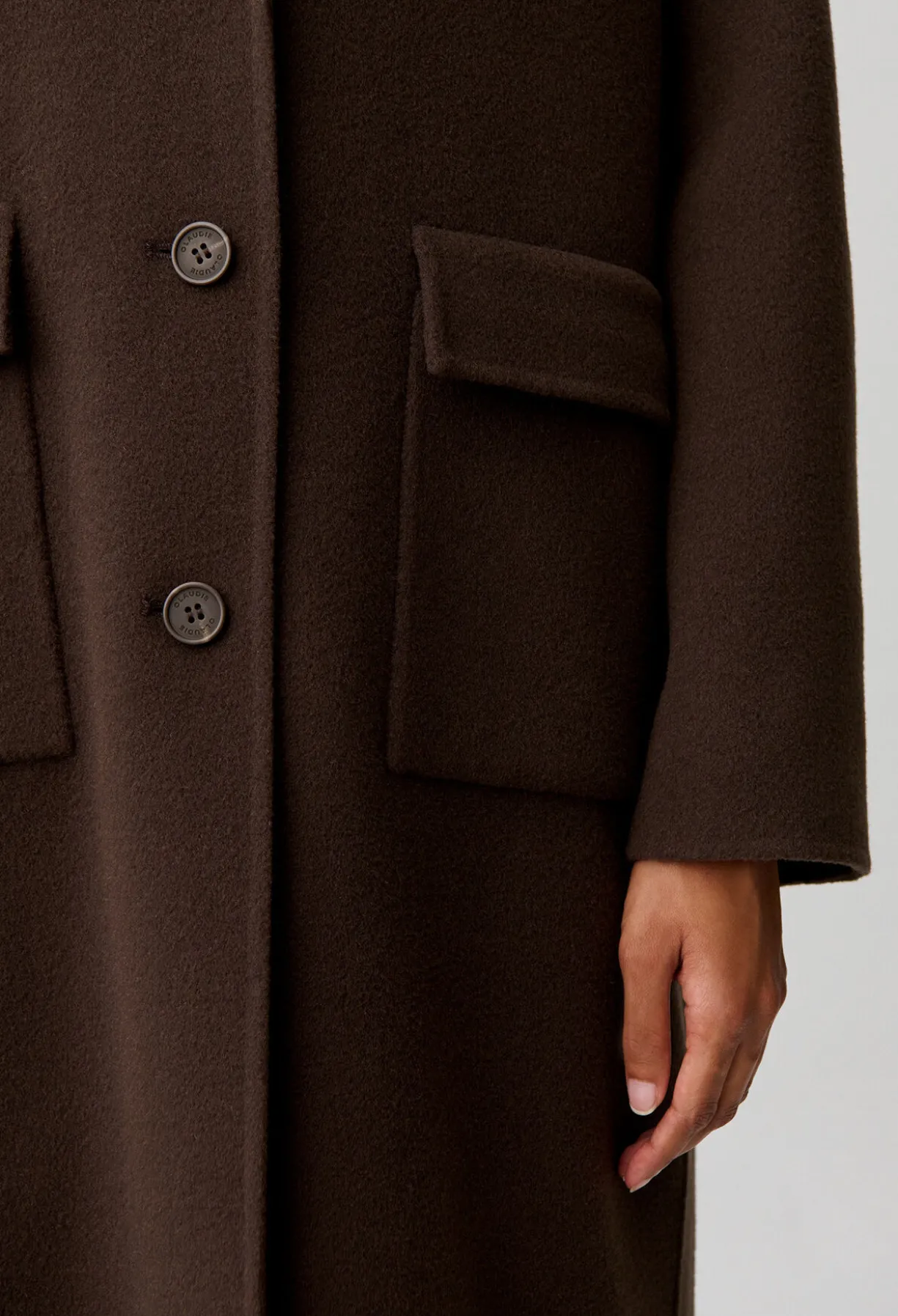 Manteau long laine col tailleur