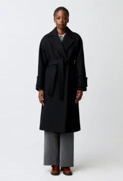 Manteau mi-long laine mélangée