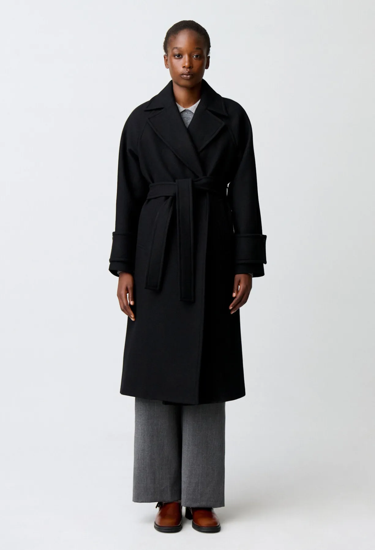 Manteau mi-long laine mélangée