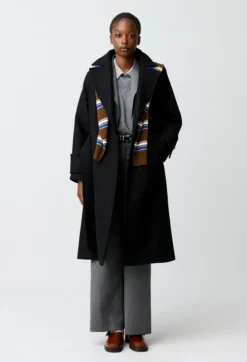 Manteau mi-long laine mélangée