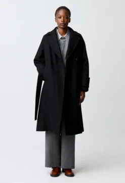 Manteau mi-long laine mélangée