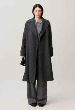Manteau mi-long laine mélangée