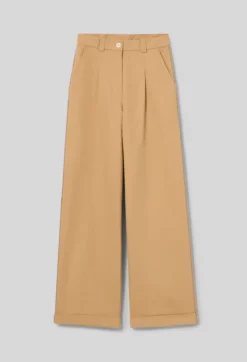 Pantalon droit à plis