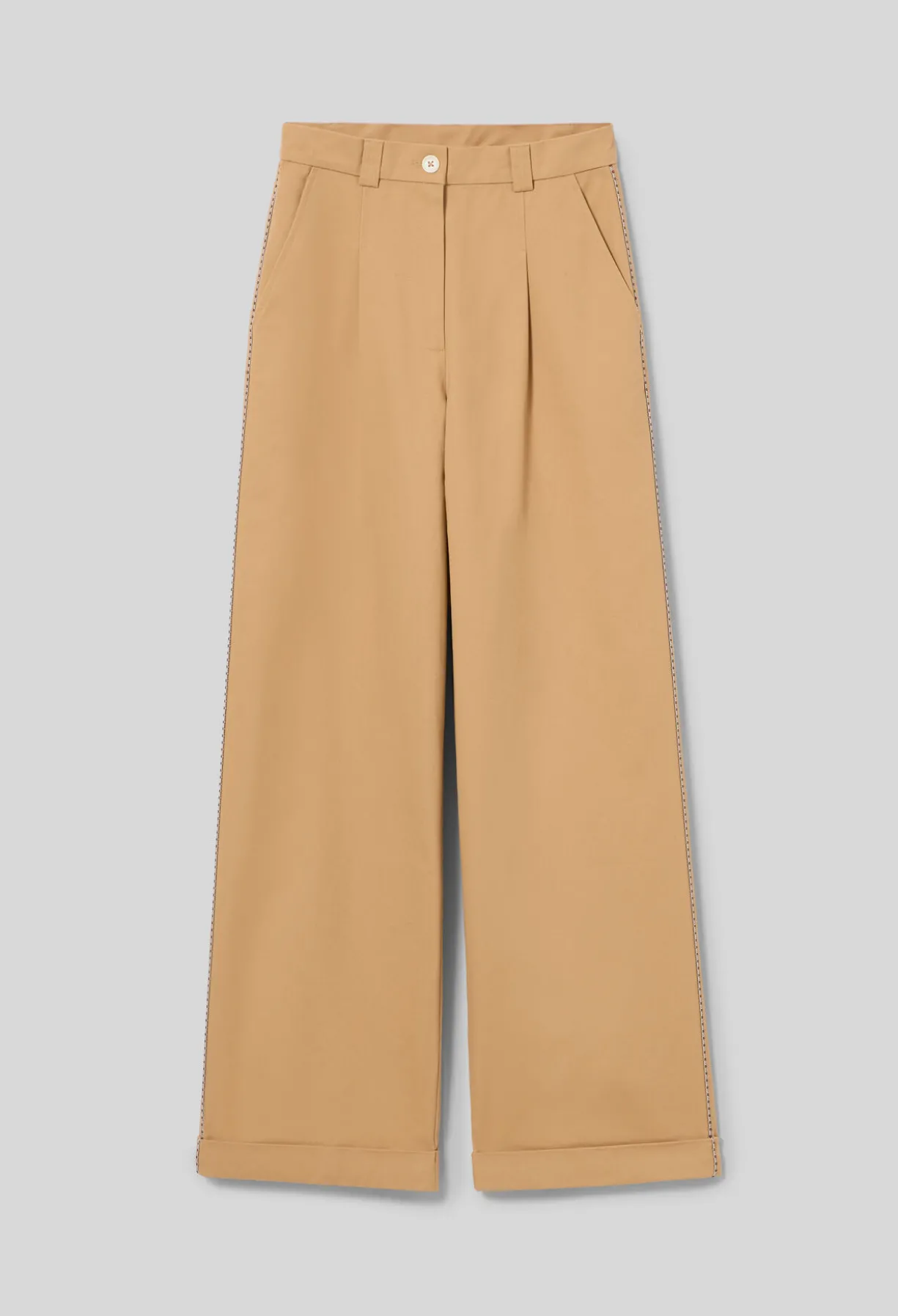 Pantalon droit à plis