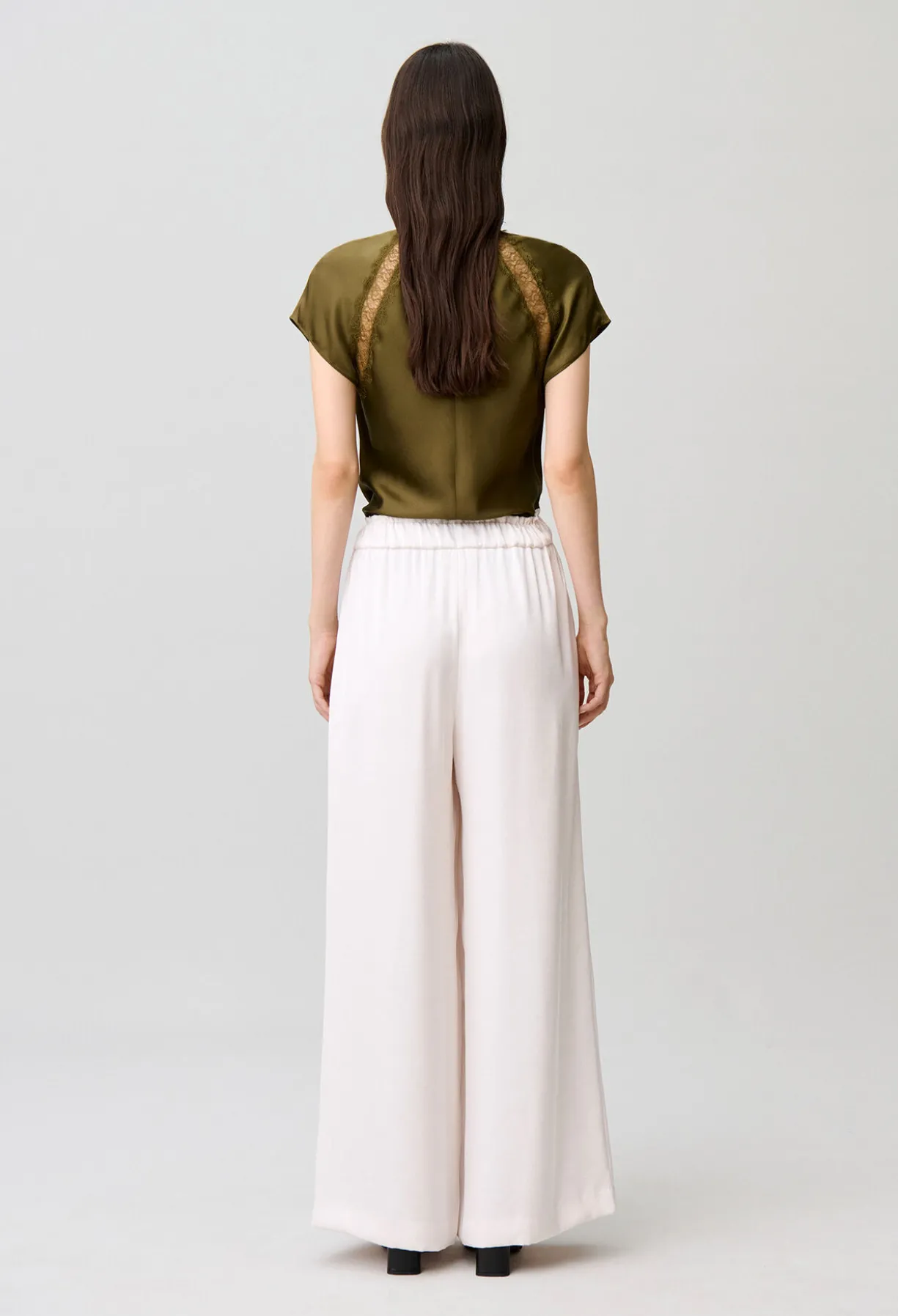 Pantalon fluide satiné