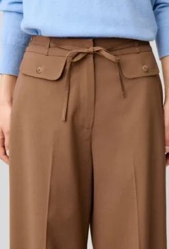 Pantalon laine mélangée jambes larges