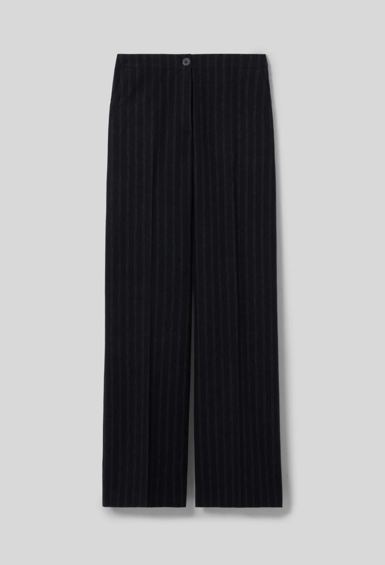 Pantalon laine mélangée rayé