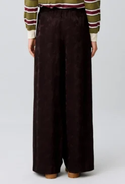 Pantalon large jacquard floral