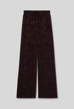Pantalon large jacquard floral