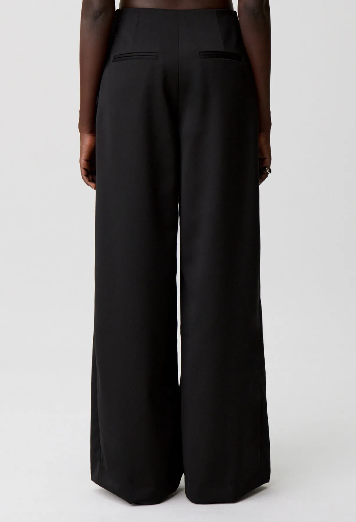 Pantalon large laine mélangée