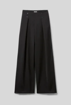 Pantalon large laine mélangée