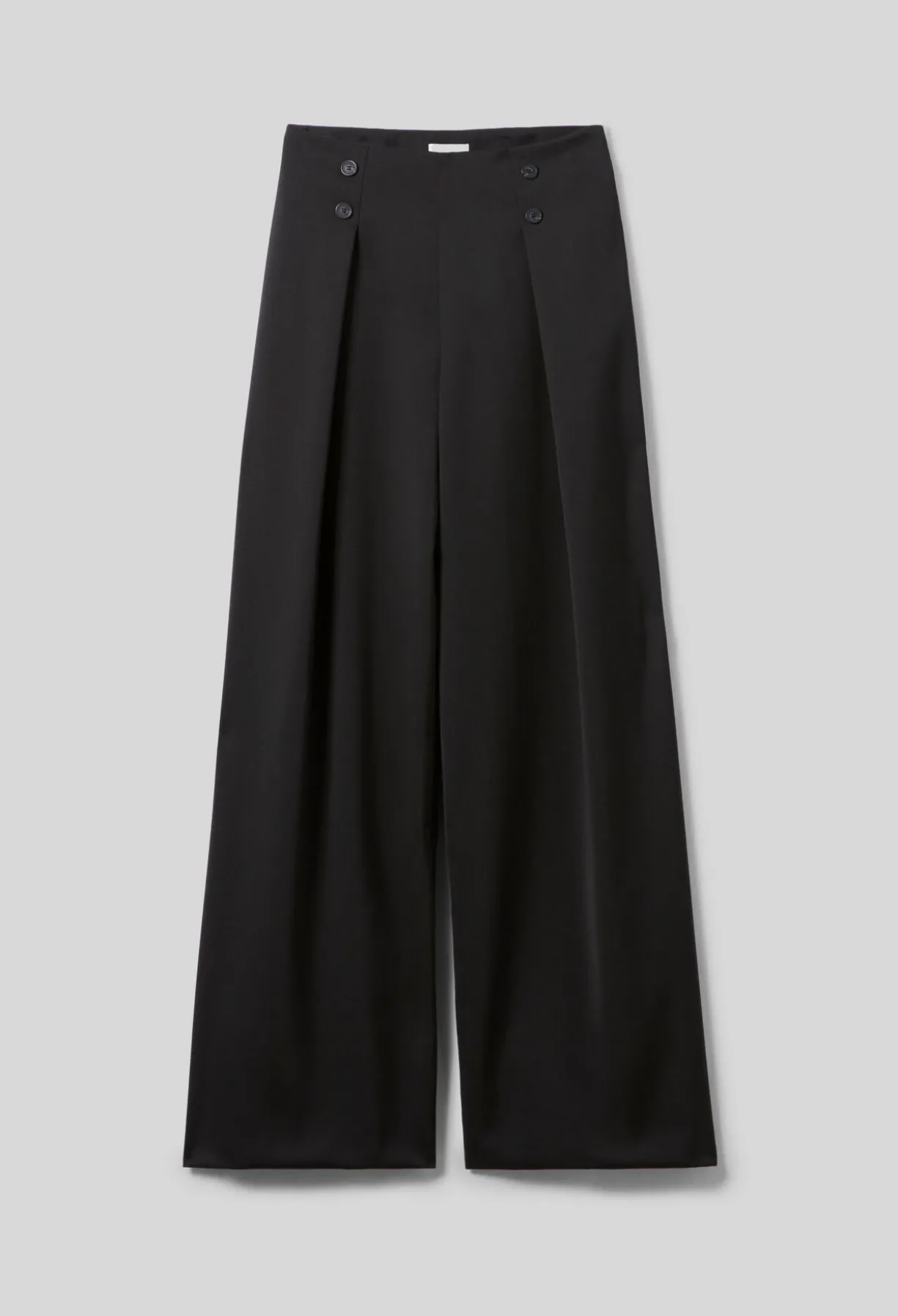 Pantalon large laine mélangée