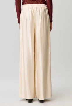 Pantalon large satin
