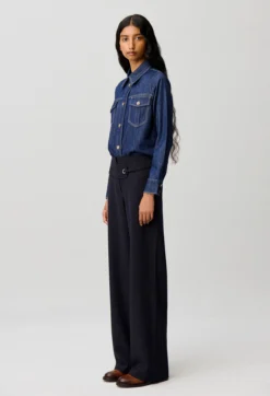 Pantalon rayé droit