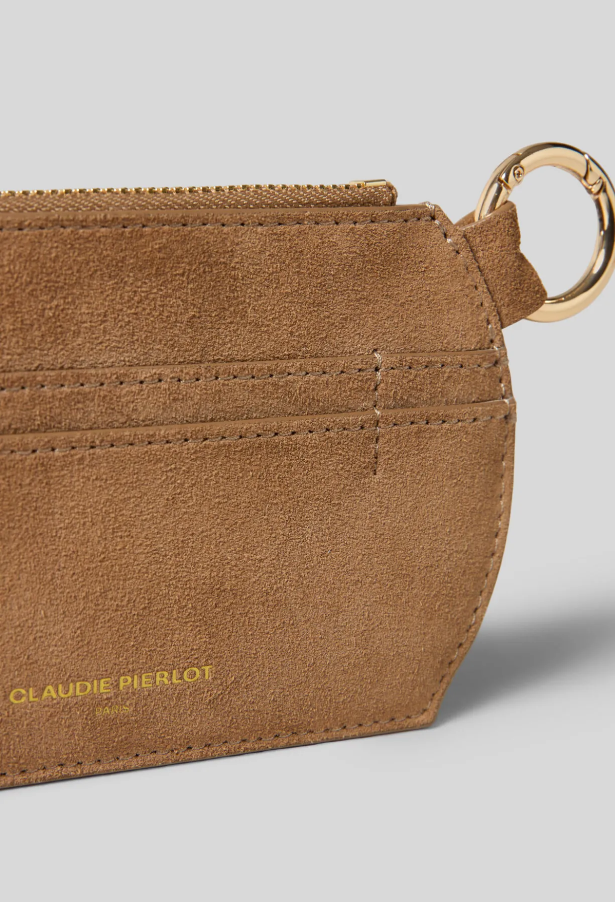 Porte carte suède beige