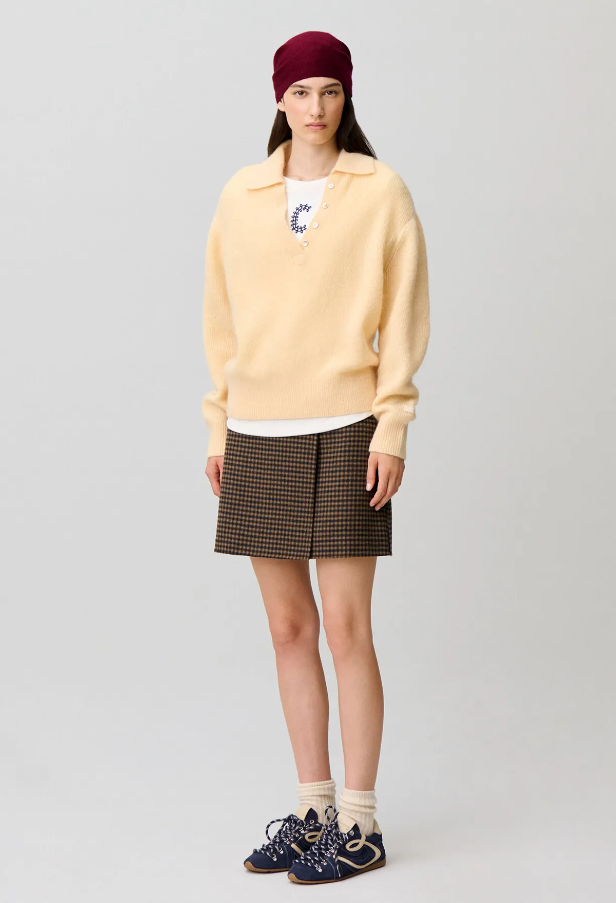 Pull décontracté maille poilue