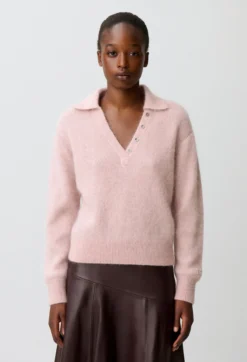 Pull décontracté maille poilue