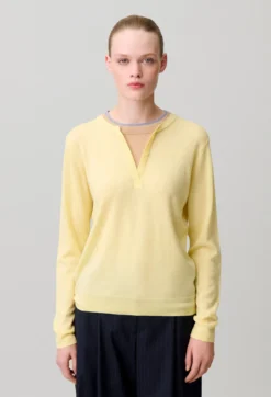 Pull laine col superposé
