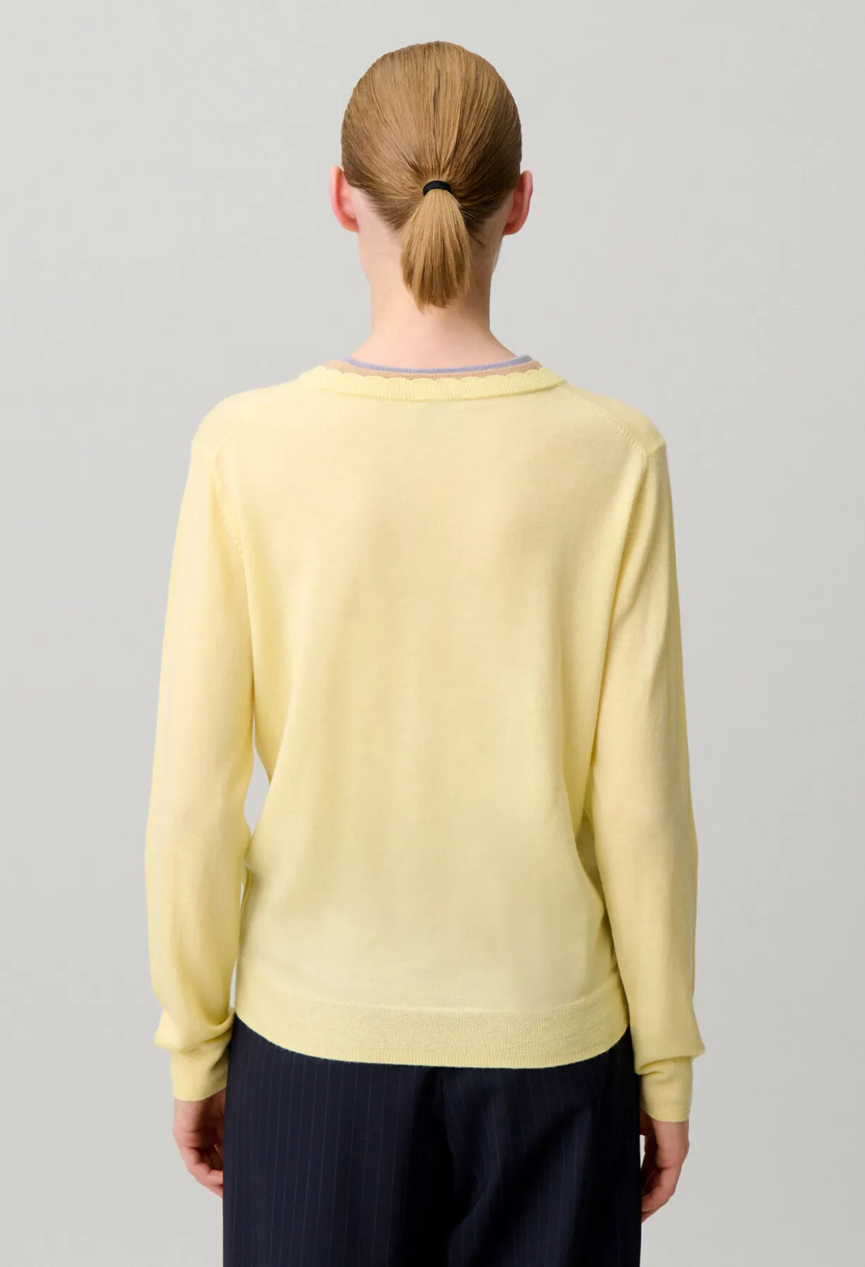 Pull laine col superposé