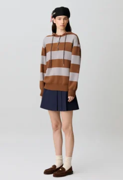 Pull large en maille rayé