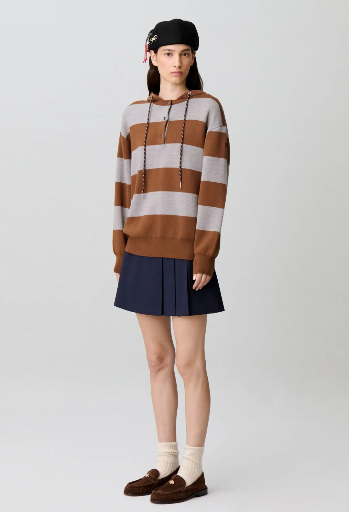 Pull large en maille rayé